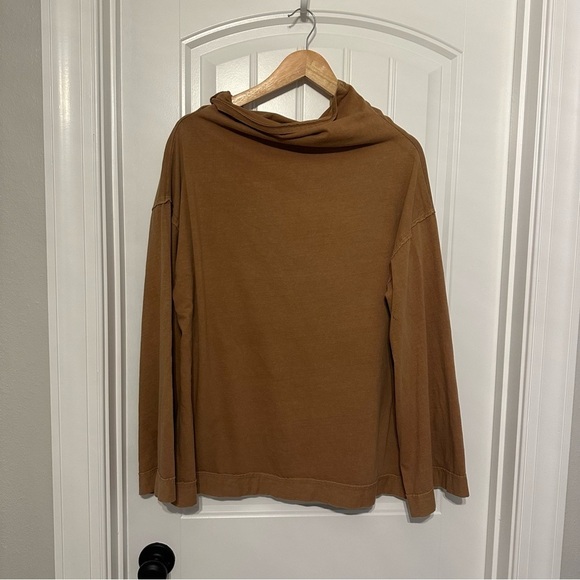 Free People Flare Sleeve Blouse Top Oversized Slouchy Boho Casual Size Large - Picture 5 of 7